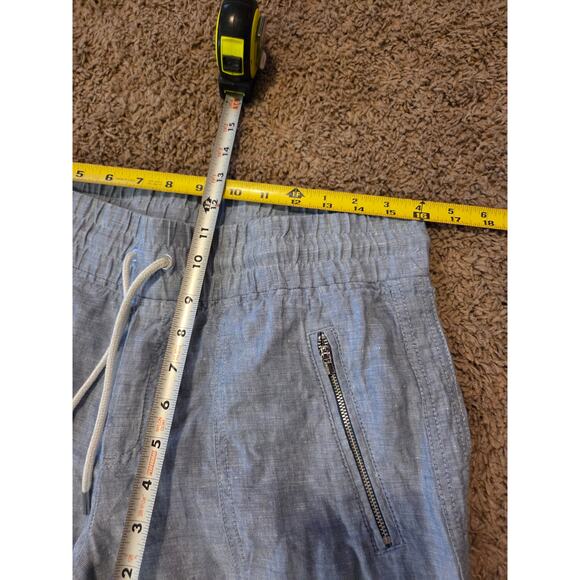 athleta cabo linen wide leg pant blue lightweight 100% linen relaxed 8 - Picture 7 of 8